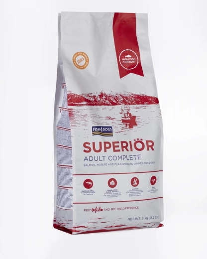 Kibble for small adult dogs with salmon and potatoes FISH4DOGS Superior 6 kg