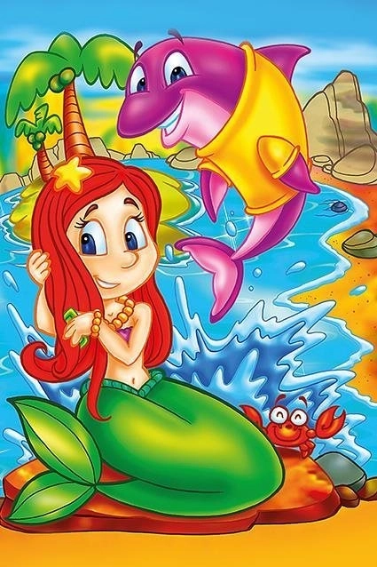 Wooden puzzle mermaid and her friends 16 pieces