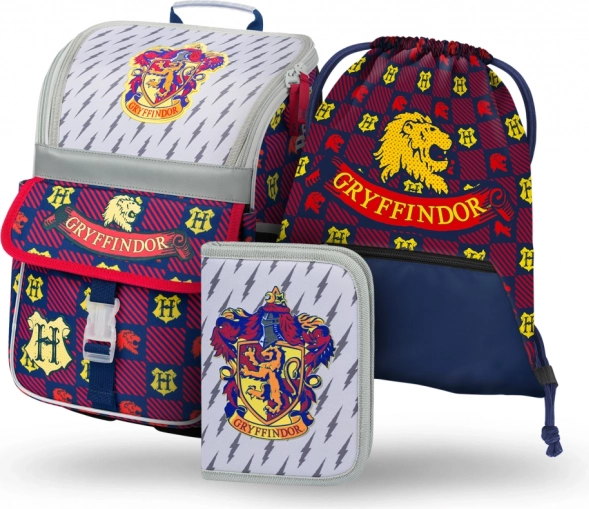 School set 3-in-1 BAAGL Zippy Harry Potter Gryffindor – satchel, pencil case and drawstring bag
