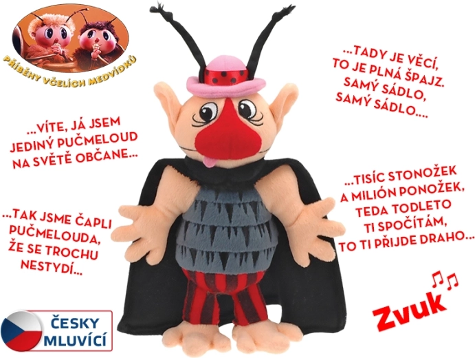 Geschichten der Bienenbären – Plüsch Pučmeloud 37 cm, spricht Tschechisch
