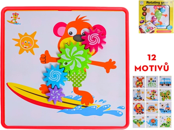 Mozaïek met bewegende tandwielen – creatieve set voor kinderen vanaf 3 jaar