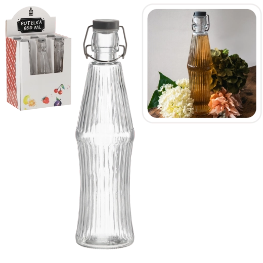 Bouteille en verre 850 ml avec fermeture mécanique