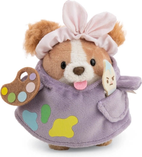 Nici MyMochi pluchen cockerspaniël Brushy 8 cm met schilderskostuum en kwast