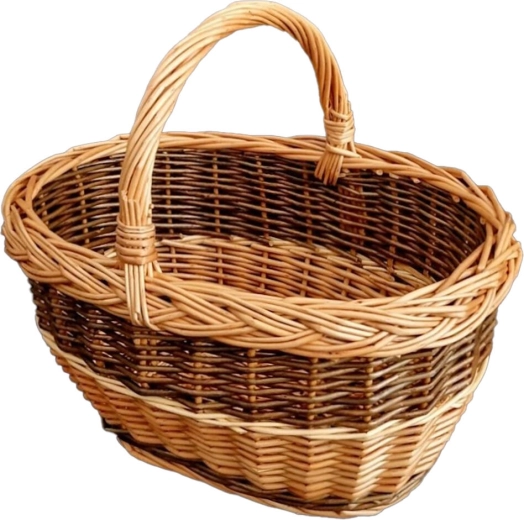 Oval wicker basket for mushrooms 38 × 30 × 36 cm, lacquered