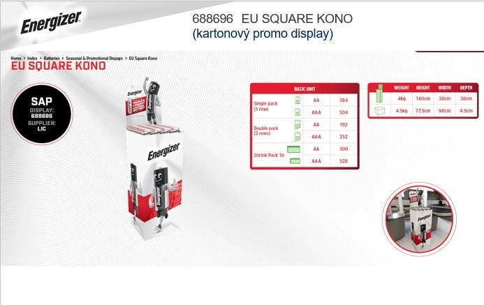 Batterieständer ENERGIZER 60 cm