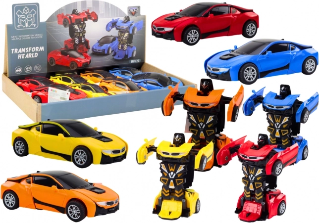 Auto-robot 2v1 robot transformable en 4 couleurs