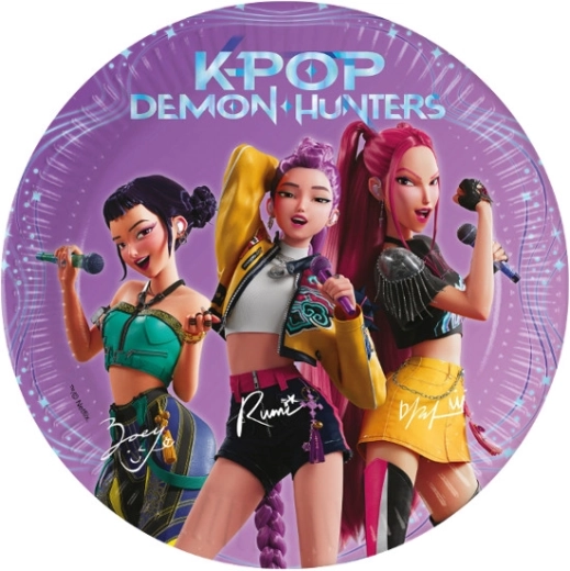 Papieren bordjes Demon hunters 20 cm (8 stuks)