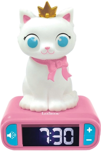 Children's Alarm Clock with 3D Night Light Cat LEXIBOOK