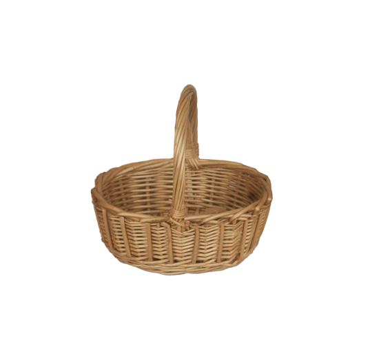 Natural wicker basket with handle, oval 18 × 14 × 8 cm