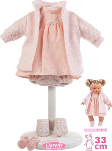 Llorens outfit for 33 cm doll – pink set with accessories