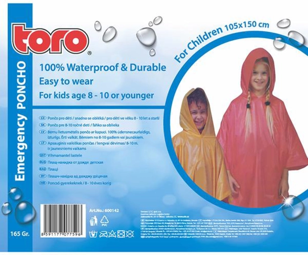 Kinderponcho regenjas 8–10 jaar