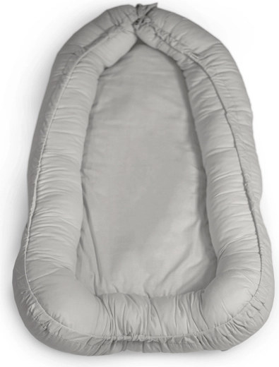 Baby nest PETITE&MARS Feel Safe, light grey, 90 × 60 cm