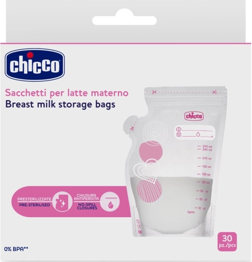 Chicco sachets pour lait maternel 250 ml, 30 pcs