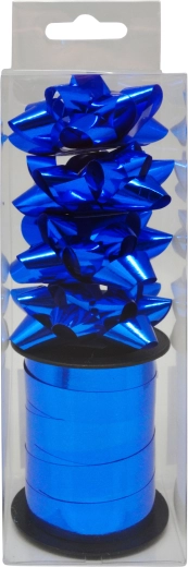 Set of Blue Gift Bows with Ribbon 10 m, 4 pcs