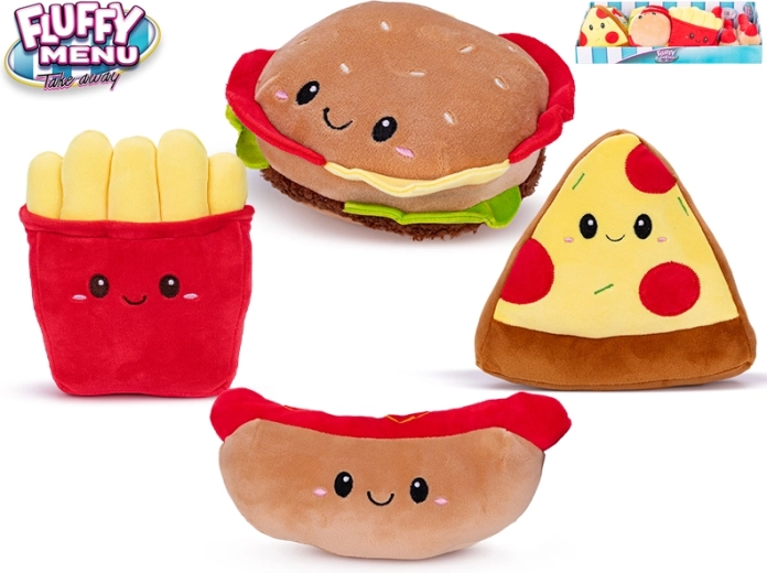 Peluches Fluffy Menu – hamburger, pizza, frites et hot-dog