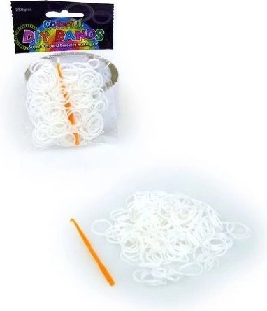 Set de 250 élastiques blancs pour tressage de bracelets