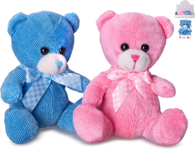 Pluchen teddybeer 12 cm met strik voor baby’s