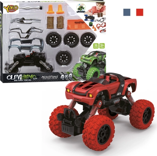 Kit de construction voiture tout-terrain 4WD 1:32 avec moteur à rétrofriction, 15 pièces