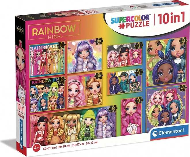 CLEMENTONI Puzzle Rainbow High 10-en-1