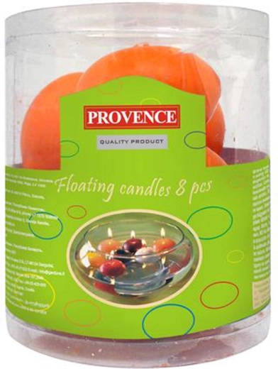 Bougies flottantes orange 8 pcs