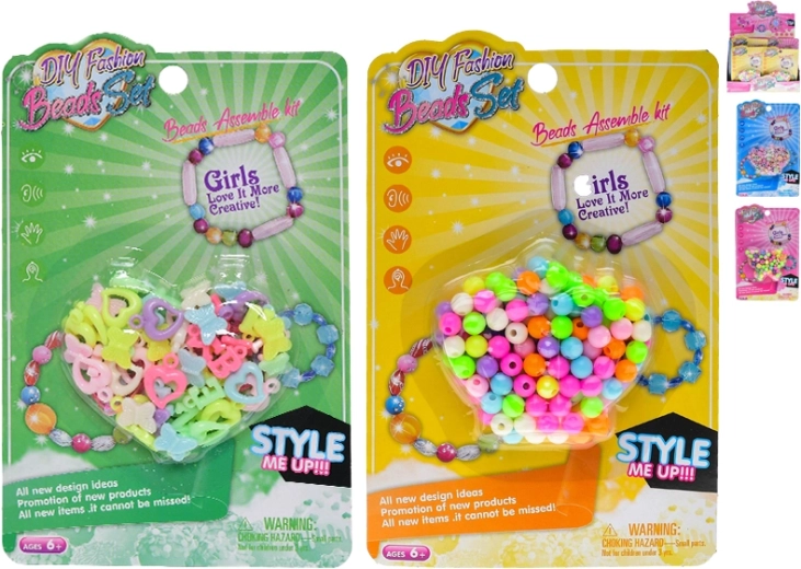 Perles à enfiler pour enfants – kit créatif 24 pcs, 4 types de formes