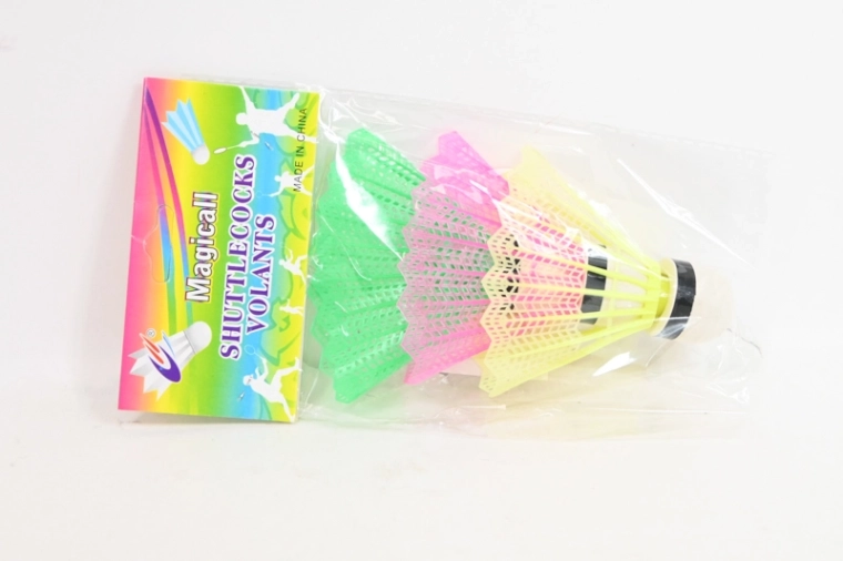 Volants de badminton néon – lot de 3 (jaune, rose, vert)