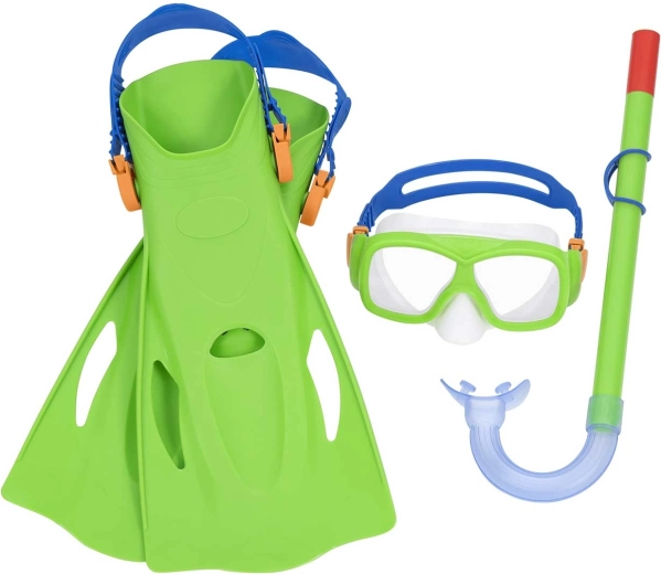 BESTWAY snorkelset – masker, snorkel en vinnen (maat 37–41)