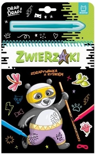 Scratch Art Book with Animal Stylus