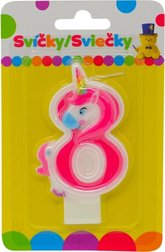 Bougie d’anniversaire licorne numéro 8
