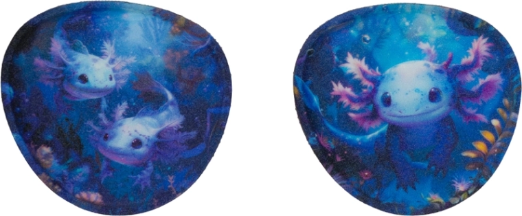 Interchangeable BAAGLIES Axolotl Badges – set of 2