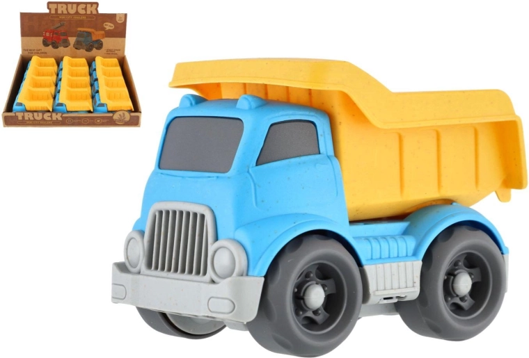 Mini camion benne de chantier pliable 10 cm à roue libre (12 pcs en présentoir)