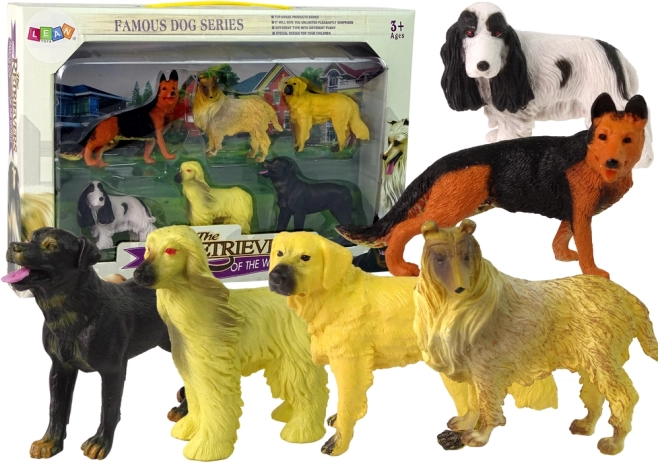 Set of 6 Figurine Dogs of the Breed Famous Dog of the World
