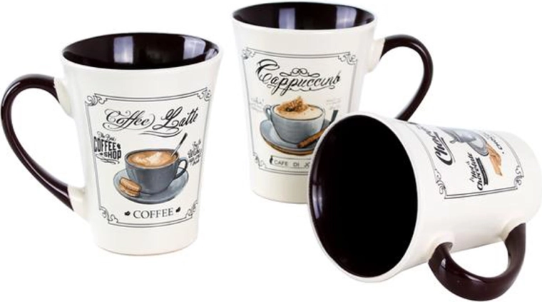 Keramische mok Toro 300 ml met café-bistro motieven