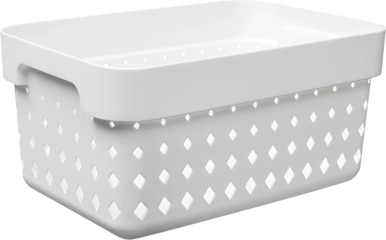 Seoul basket small, white, 26 × 18 × 12.6 cm