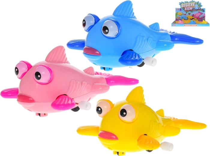 Poisson en plastique multicolore à remontoir