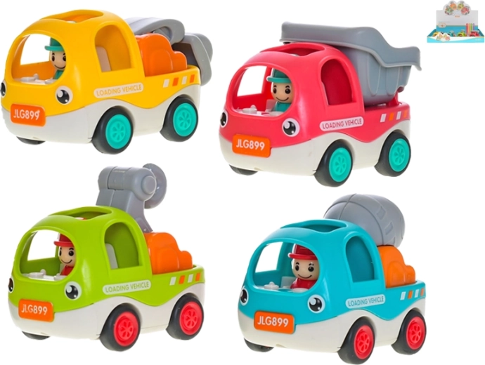 Petits véhicules de chantier à rétrofriction 6,5 cm – lot de 12