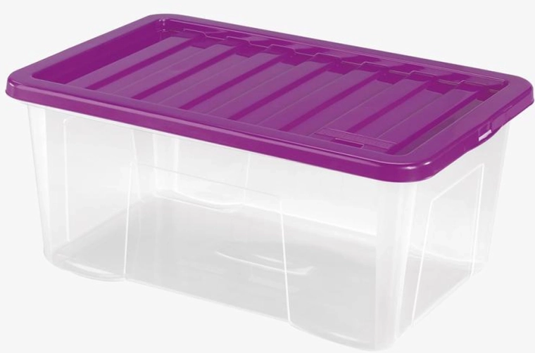 Boîte de rangement en plastique avec couvercle HEIDRUN Quasar 50 l