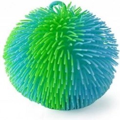 Shaggy rainbow light-up ball – green-blue