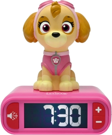 Lexibook Paw Patrol Alarm Clock with Glowing Skye Figurine