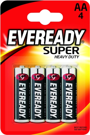 Energizer Eveready Super Heavy Duty AA Batterien 1,5 V, 4 Stk.