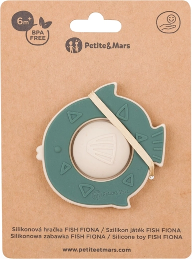Siliconen bijtspeeltje visje Fiona Misty Green 6m+