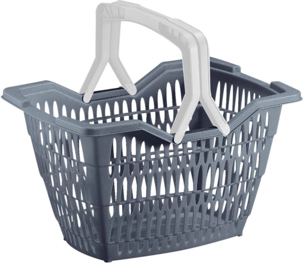 WILLY shopping basket with 2 handles, 14 L, plastic, color mix