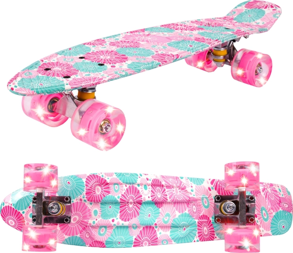 Pennyboard with LED Wheels Flowers