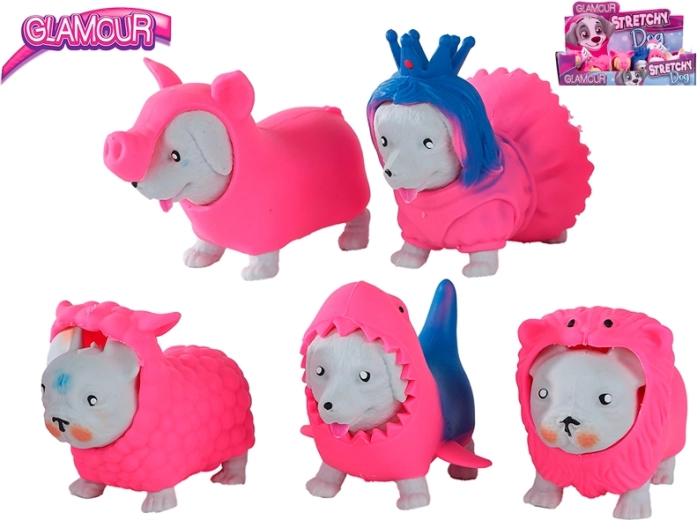 Rekbare antistress-hond met afneembare kostuums