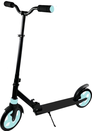 Trottinette pliable noir-bleu avec suspension