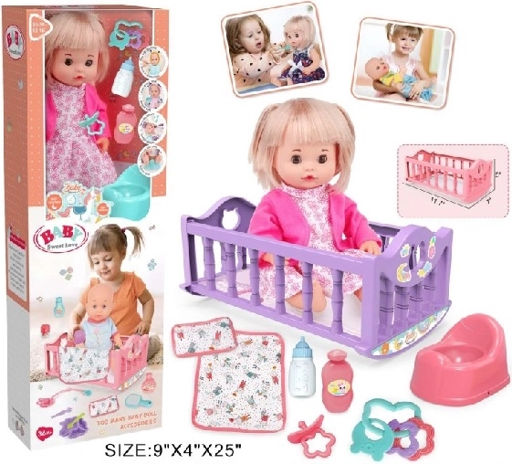 Poupée bébé Baby Sweet Love avec berceau