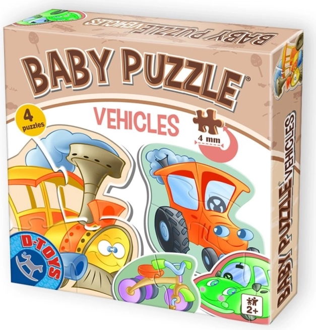 Baby Puzzle Vehicles 4-in-1 (2–4 pieces) by D-Toys