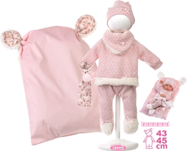 Llorens outfit for New Born doll 40–42 cm, 5-piece winter set with accessories
