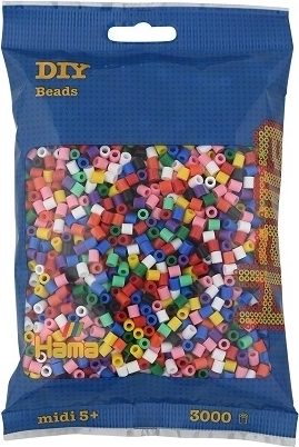 Perles à repasser Hama Midi – mix de couleurs, 3000 pièces