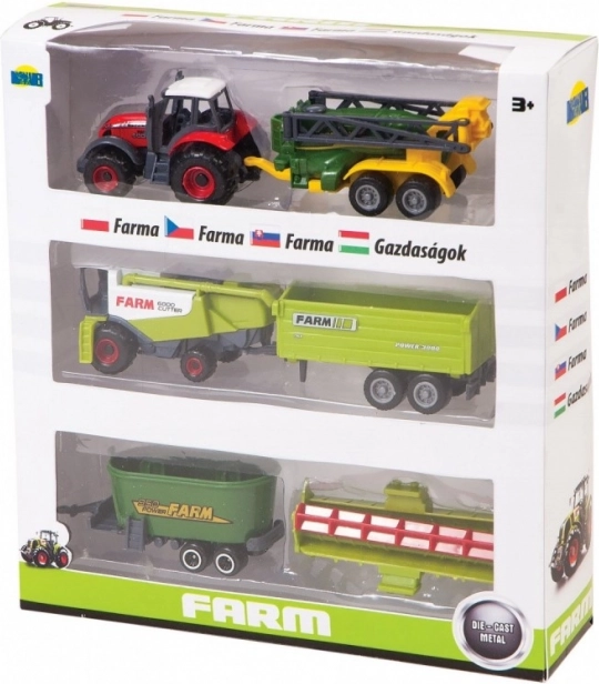 Set of farm machines in a box